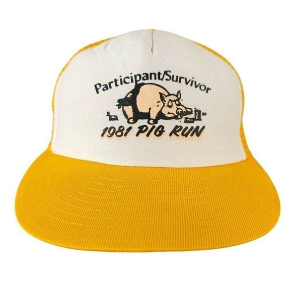 Southern California Police 1981 Pig Run Trucker Hat Mens One Size Vintage 80s - Picture 1 of 8